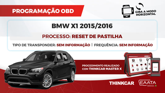 Thinktool Master X - Programação OBD -  BMW X1, 2015/2016 - Diagnóstico