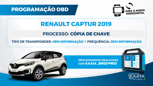 360PRO - Programação OBD -  Renault Captur, 2019 - Cópia de chave presença