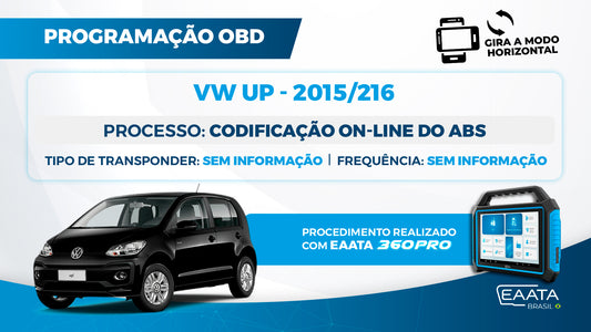 360PRO - Programação OBD -  Volkswagen UP, 2015/2016 - Diagnóstico