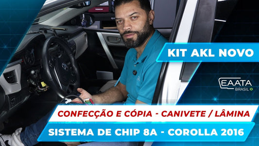 Como realizar a confecção e cópia de chave canivete / lâmina do sistema de chip 8A - Kit novo