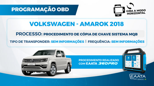 Procedimento de cópia de chave da Amarok 2018