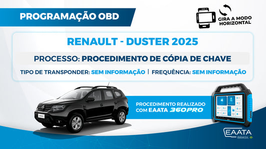 Procedimento de cópia de chave cartão da Duster 2025
