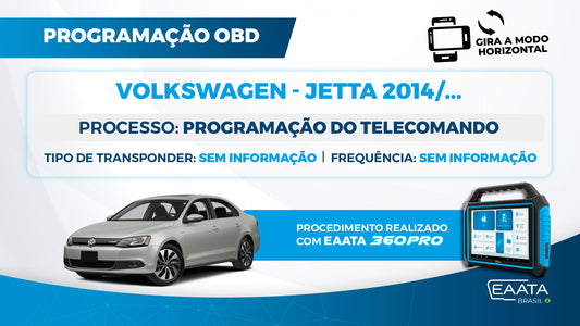 Procedimento de programação do telecomando do Jetta 2014/...