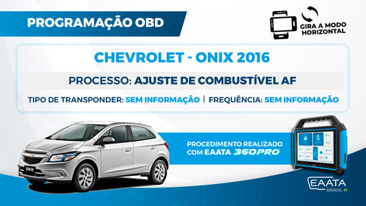 360PRO - Programação OBD -  Chevrolet Onix, 2016 - Diagnóstico